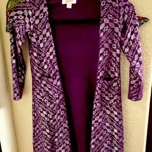 Girls Lularoo Pruple and Silver Duster